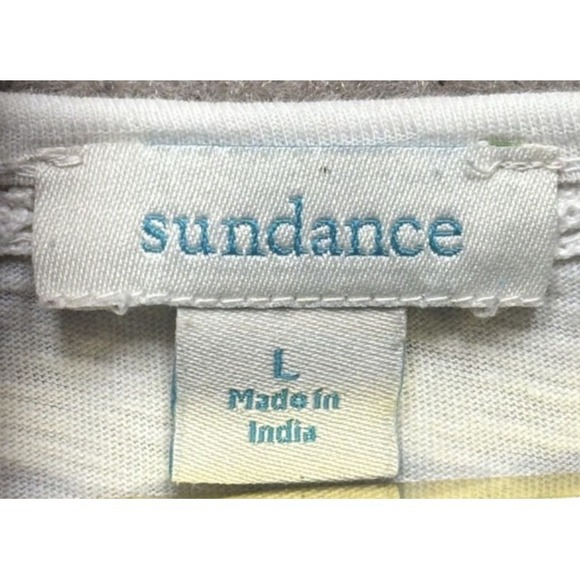 Sundance Shirt Women's Large White Embroidered Floral Bohemian Peasant Festive - Picture 3 of 4